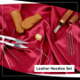 23 aiguilles en cuir de cuir 7 tailles d'aiguilles à coudre de la main en cuir, aiguilles incurvées avec lit de doigt, ciseaux p