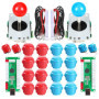EG STARTS Manette USB pour jeu PC 2 joueurs 2 x 5 broches + 4 x boutons poussoirs 24 mm + 16 x boutons 30 mm pour jeux d'arcade 