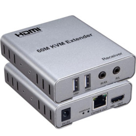 Swallows Extender HDMI KVM USB 60M avec audio 1080P R/L CAT5E Cat6 RJ45 Câble Ethernet émetteur récepteur convertisseur audio vi