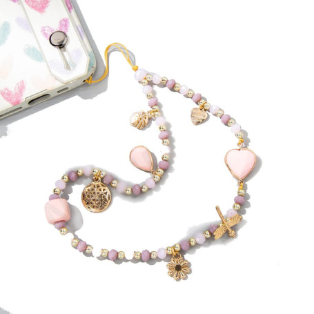 IERCZA cordon telephone portable,bijoux de telephone,dragonne telephone portable, Longe de téléphone portable, cristal rose anti