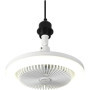Hobaca Ventilateur de plafond 30W avec lampe E27 Base Moderne Rotatif à 180° avec lumière et télécommande, 3 Couleurs Dimmable L