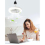 Hobaca Ventilateur de plafond 30W avec lampe E27 Base Moderne Rotatif à 180° avec lumière et télécommande, 3 Couleurs Dimmable L