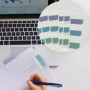 Notes Autocollantes,Marque Page Adhesives,Onglets D'Index Marque Pages Repositionnables,Sticky Notes avec Carte Règle pour Docum