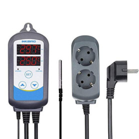 Inkbird ITC-310T-B Régulateur de Température Programmable 12 Périodes,Prise Thermostat Chauffage Refroidissement à 2 Relais 220V
