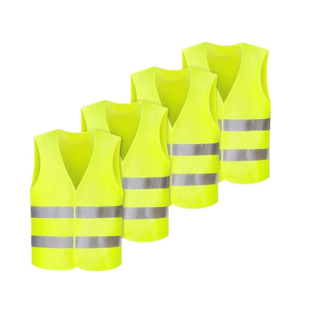 Anlising Gilet de Sécurité, 4PCS Jaune Gilet de Sécurité Réfléchissant, Gilet De Sécurité Haute Visibilité, Gilet Réfléchissant,