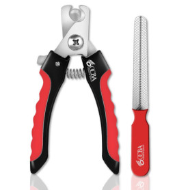 OCBA Coupe Ongles pour Chien Professionnel et Sécurisé Coupe Griffe pour Chien avec Lime à Ongles pour Petites, Moyennes et Gran
