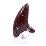 Alnicov Ocarina Alto Do 12 trous avec guide de démarrage et sac de protection Marron