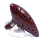 Alnicov Ocarina Alto Do 12 trous avec guide de démarrage et sac de protection Marron