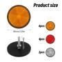 Xbessc 12 Pièces Catadioptre Rond Plastique Catadioptres Jaune Blanc Rouge Réflecteur avec Vis Écrous Réflecteur pour Velo Moto 
