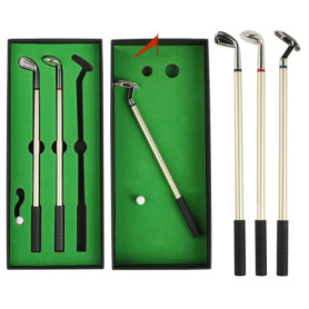 Mini Golf - Cadeaux Golf pour Hommes - Stylo Fidget, Coffret Stylo Golf, 3 Stylos Club de Golf, Mini Jeux Bureau, Jouet Anti-Str