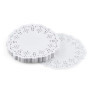 QRTSJ Lot de 100 Napperon en Papier Rond, Papier Rond en Dentelle Blanche 6,5 pouces pour mariage, anniversaire, gâteaux, desser