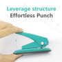 GELRHONR Perforatrice à papier à un seul trou, à faible force (trous de 0,6 cm), pour papier, aggloméré, cartes d'index (vert)