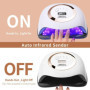 AMAYGA Lampe UV Sèche Ongles, 168W Séchoir à Ongles Professionnel avec Capteur Automatique,LCD Ecran,4 Minuteries 10/30/60/99S,L