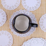 YKKJ Napperons Dentelle,Napperons Jetables en Papier 100 Pièces Dentelle Blanc du Papier Napperon Gâteau d'emballage Tapis de Pa