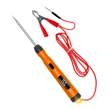 Automobile 6V 12V 24V Testeur Electrique Stylo Testeur de Tension avec écran LCD, Test de Polarité,Lampe,Testeur Fusible Voiture