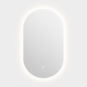 Dileci - Miroir Ovale LED 50x80 cm – Éclairage Intégré avec Lumière Blanche – Fonction Désembuage et Bouton Tactile – Idéal pour
