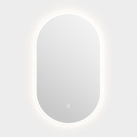 Dileci - Miroir Ovale LED 50x80 cm – Éclairage Intégré avec Lumière Blanche – Fonction Désembuage et Bouton Tactile – Idéal pour