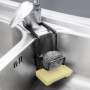 Cimoybai Support Éponge 2-en-1 pour Cuisine, Organiseur d'Évier Sans Trou, Support pour Éponge, Brosse et Vaisselle, Prise d'Évi