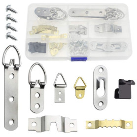 NewZC Ensemble de Crochet de Suspension en Métal Attache Cadre Photo - 8 Types de Cintre à Cadre avec Vis Accroche Tableau Charg