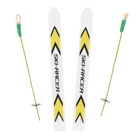 Nordstern Ski miniature avec bâtons de ski – Skis sportifs comme accessoires pour le lutin de Noël et décoration de Noël pour pa