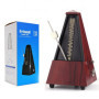 TAMUME Rouge Antique Cru Pyramide Style Renforcé plastique Metronome 40-208 BPM Tempo Minuteur Musique Intégré Avec Bell et Méca