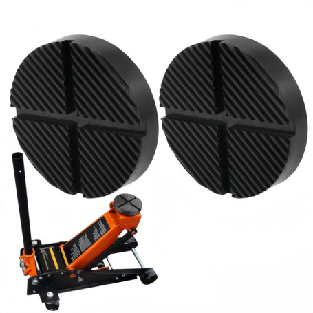 Lot de 2 supports universels en caoutchouc pour cric - Pour cric - Tapis en caoutchouc - Noir