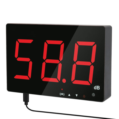 Décibel Meter Wall Hanging Sound Level Meter Tester 30-130db Decibel Mesure du Bruit avec Alarme, décibelmètre numérique avec Gr