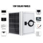 ECO-WORTHY 10watts 12 Volts Ponocristallin Panneau Solaire