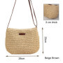 1 Pcs Femme Sac à Bandoulière en Paille Sac de Plage D'été Sac à Bandoulière Mode avec Fermeture Éclair et Sangle Réglable Convi