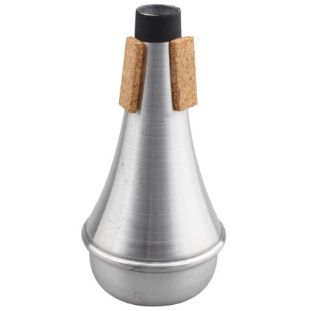 Futheda Sourdine droite en alliage d'aluminium léger pour trompette et cornet en liège Argenté