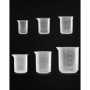 QWORK® 6 Pcs Bécher Gradué en Plastique Transparent 50ml 100ml 150ml 200ml 250ml 500ml pour Cuisine et Laboratoire