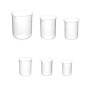 QWORK® 6 Pcs Bécher Gradué en Plastique Transparent 50ml 100ml 150ml 200ml 250ml 500ml pour Cuisine et Laboratoire