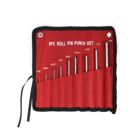 QWORK Jeu de 9 Chasses-Goupilles en acier renforcé 1.5mm - 8 mm | 1/16"-5/16" avec Sac de Transport