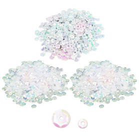 ZGDEIWGF Lot de 5400 paillettes à coudre pour vêtements, paillettes, décoration artisanale, paillettes holographiques transparen