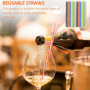 50 Pièces De Pailles Filetées Colorées, Pailles En Plastique, Pailles Réutilisables, Pailles À Boissons (Couleurs Aléatoires)