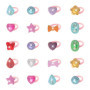 ZGDEIWGF Lot de 20 bagues multicolores, bagues de princesse pour petites filles, bijoux pour enfants, accessoires de vêtements m
