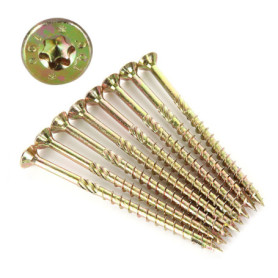 GOYADA Lot de 50 Vis à Bois Torx M6 x 100mm, Tête Fraisée, Vis de Terrasse Extérieures Haut de Gamme, Vis à Bois pour Constructi