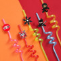 LTHOENG Ninja Lot de 16 pailles réutilisables pour anniversaire d'enfant Motif ninja, XG-001