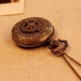 FENKOO Montre de Poche Rome Antique Motif Boussole Quartz Montre à Gousset Vintage Antique Montre Gousset chaîne de 78 cm