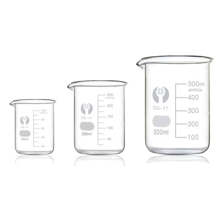 Bécher en verre 500 ml 250 ml 100 ml Coupe en verre borosilicaté pour laboratoire