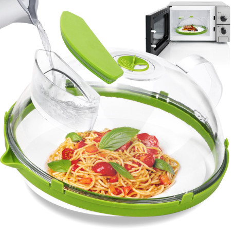 KXVXXV Couvercle Micro Ondes avec Eau, 26 cm Cloche Micro Onde sans bpa avec poignée Idéal pour Les Petits et Grands Micro-Ondes