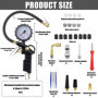 Numérique Manometre Pression Pneu, 220PSI Manomètre Compresseur, Portable Pistolet Gonfleur Pneus Voiture avec 24 Accessoires po