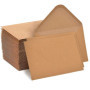 Lot de 100 enveloppes vintage en papier kraft - Format C6 (16 x 11 cm) - Avec fermeture humide - Rabat pointu sans fenêtre - Pou