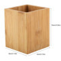 VIFERR Porte-stylo en Bambou - Multi-Fonction Pot à Crayons Carré Boîte de Rangement Stylos Organisateur pour Pinceaux de Maquil