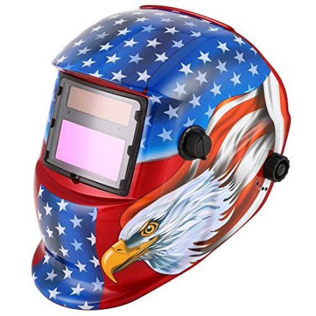 Masque de Soudeur, Casque de Soudage à Obscurcissement Automatique Alimenté par Energie Solaire Gamme de Teintes Réglables 4/9-1
