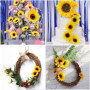 Woohome Lot de 120 têtes de tournesol artificielles, 7 et 9 cm, en plastique, pour la maison, le jardin, la maison, la fête, la 