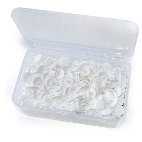 RERI KAM Lot de 60 boutons pression blancs en plastique T5 pour bricolage