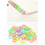 Bessy shop 90 Pièces Disques en Plastique Disques à Anneaux de Reliure Multicolores Disques d'Extension pour Ajouter des Pages S