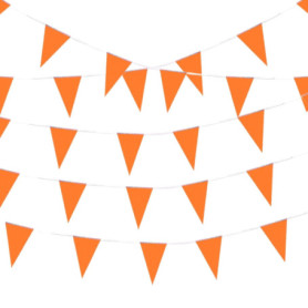 10M Orange Drapeaux Triangle Bunting de Partie Guirlande Fanion Tissu Pennant Banderole Coloré pour Fête Anniversaire Mariage No
