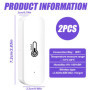 Lot de 2 thermomètres WiFi - Hygromètre intelligent d'intérieur - Hygromètre WiFi - Capteur d'humidité de température sans fil a